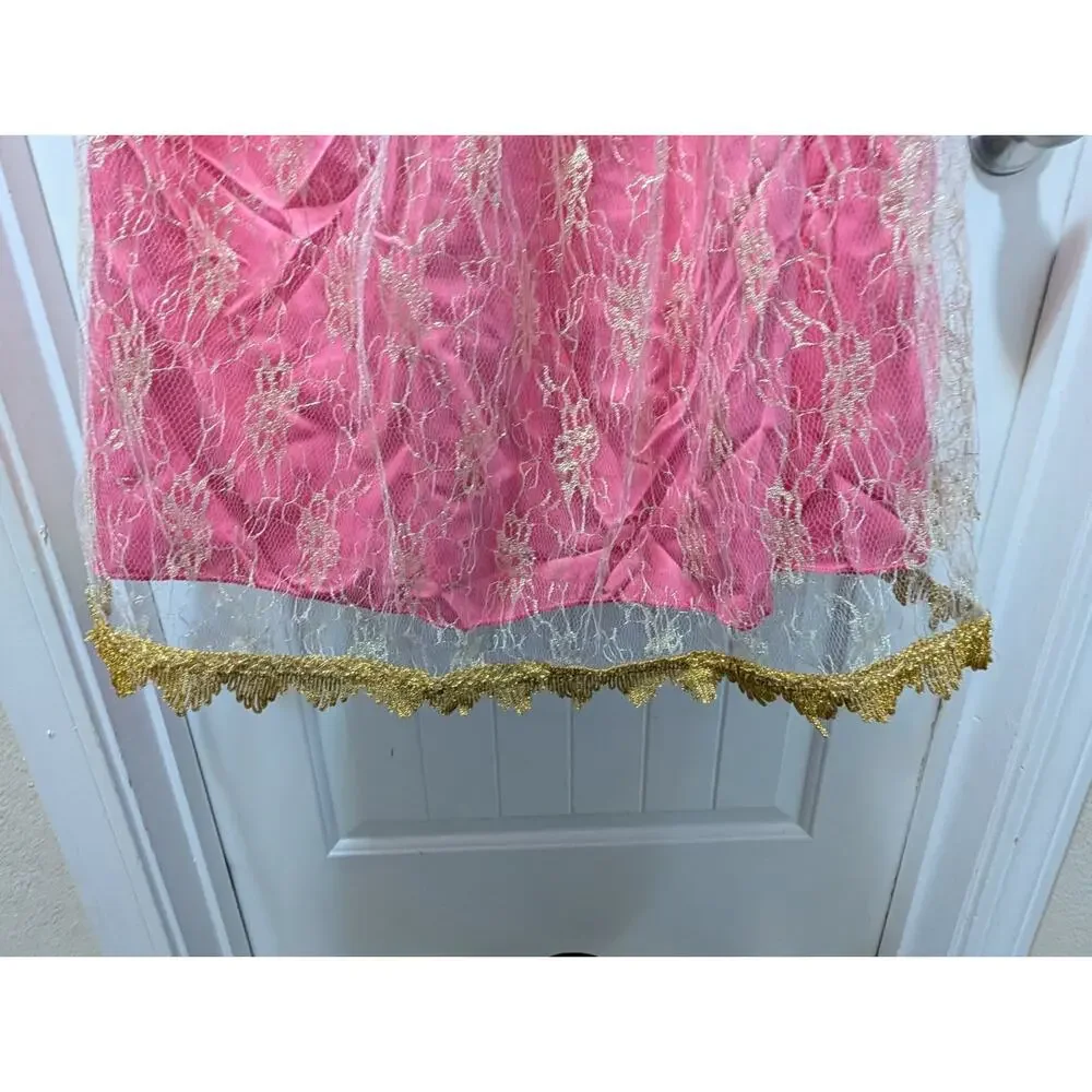 Aurora Sleeping Beauty Pink Princess Dress Halloween Costume Girls Sz. 7-8 Years